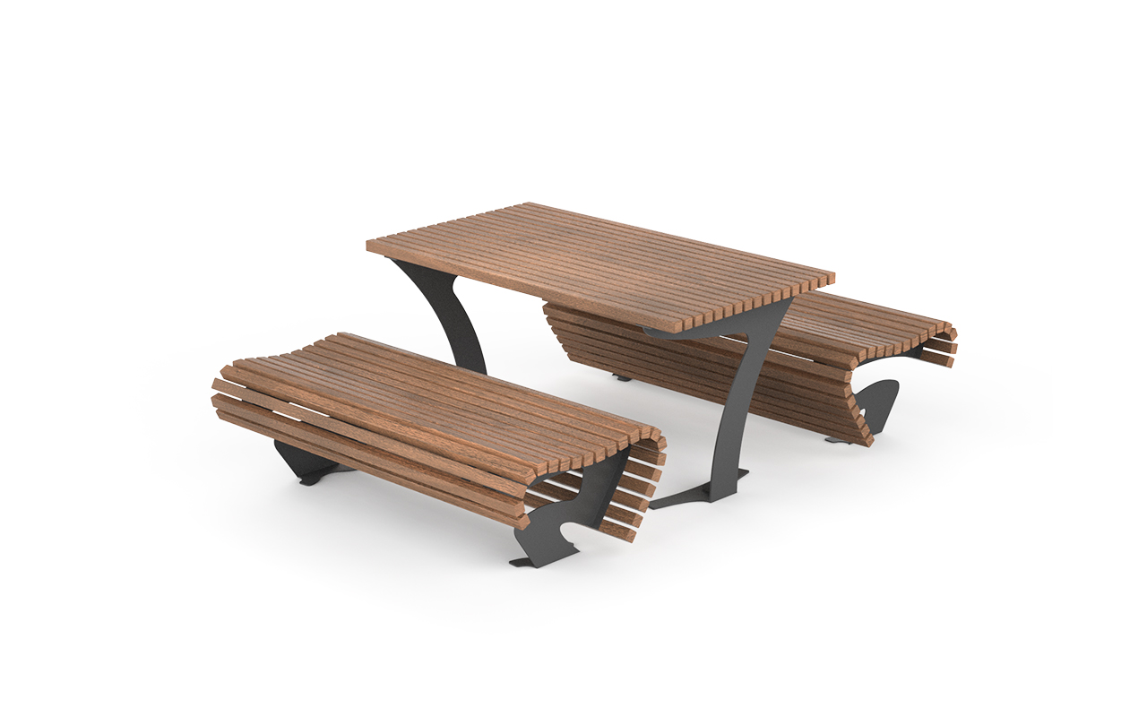 WAVE SET - WAVE SET - TAVOLO E PANCHE DA GIARDINO